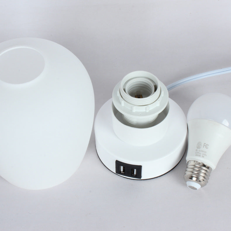 Nordic Simple Touch Glass Lamp Dimming Bedside Bedroom Usb Night Light