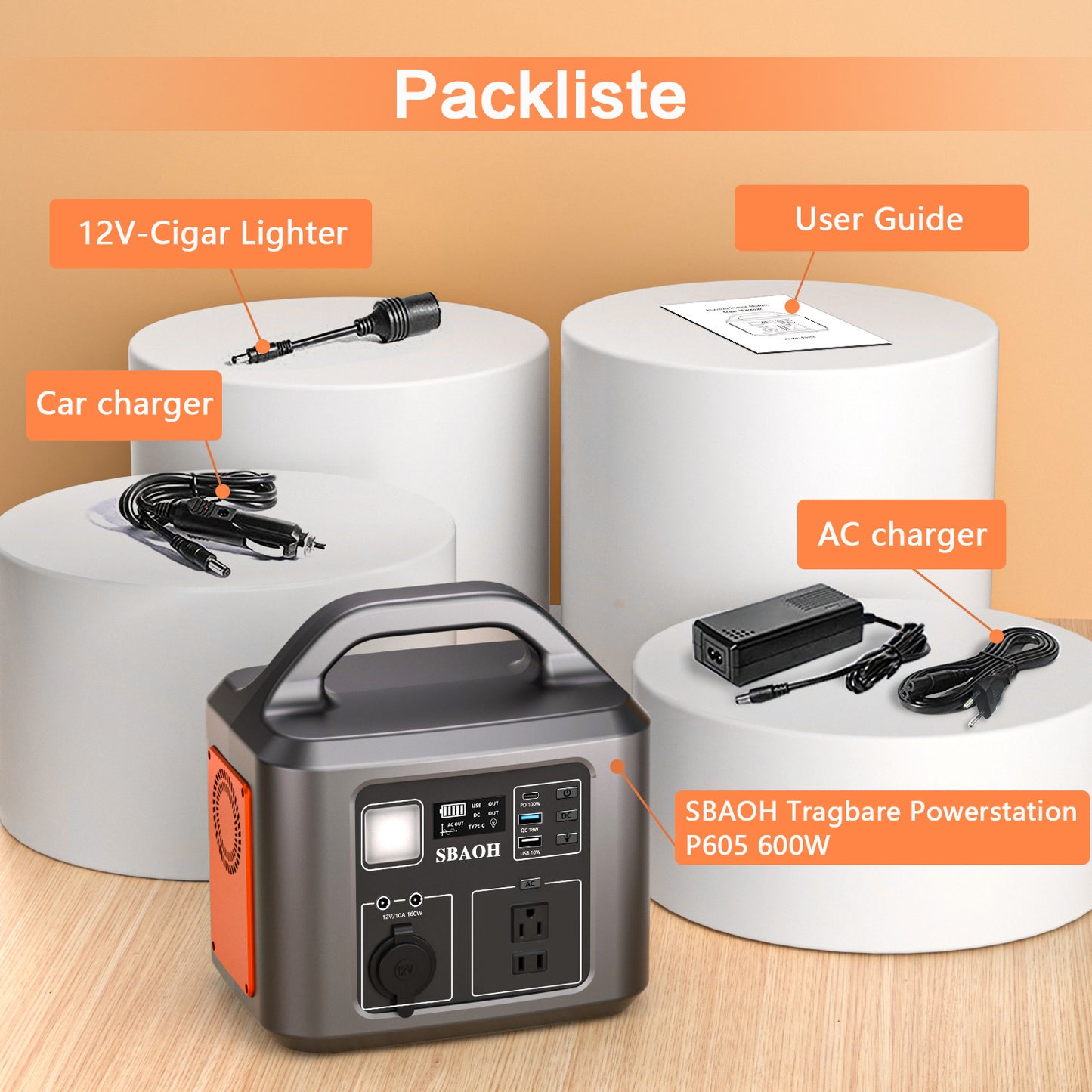 600W Portable Power Station,538.7Wh 145600mAh Solar Generator For Outdoor Camping, Home Backup,Power Outages ,No Solar Panel
