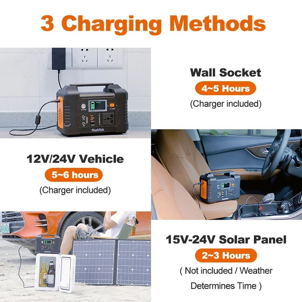 Powerstation E200 Portable Power Station 200W Solar Generator 151WH Battery AC DC Outdoor Camera Drone Power Supply Solar Charge