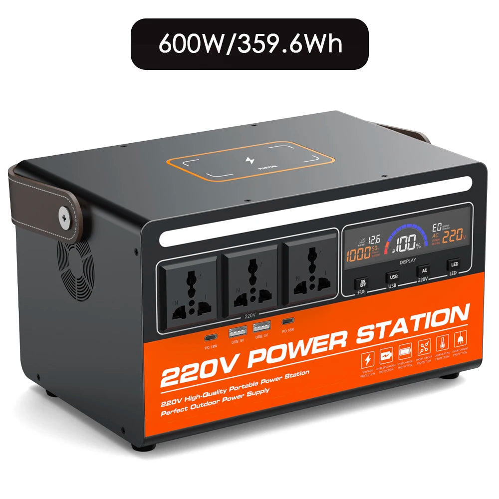 Mobile power 600W Portable Power Station 220V AC Output Multi-purpose for Office Home Backup Emergency Powerbank Outdoor Camping