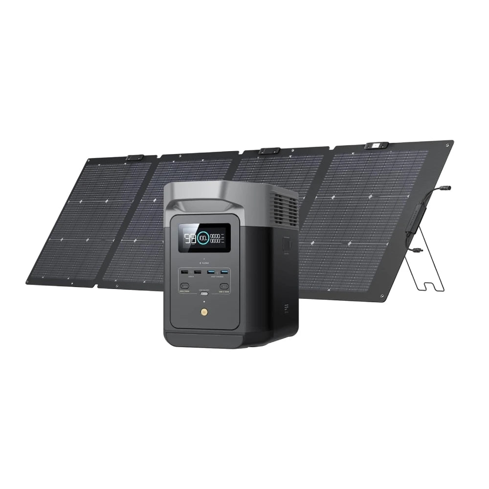 ECOFLOW Portable Power Station DELTA 2, 950Wh/1024Wh LiFePO4 (LFP) Battery, 1800W AC/100W USB-C Output, Solar Generator