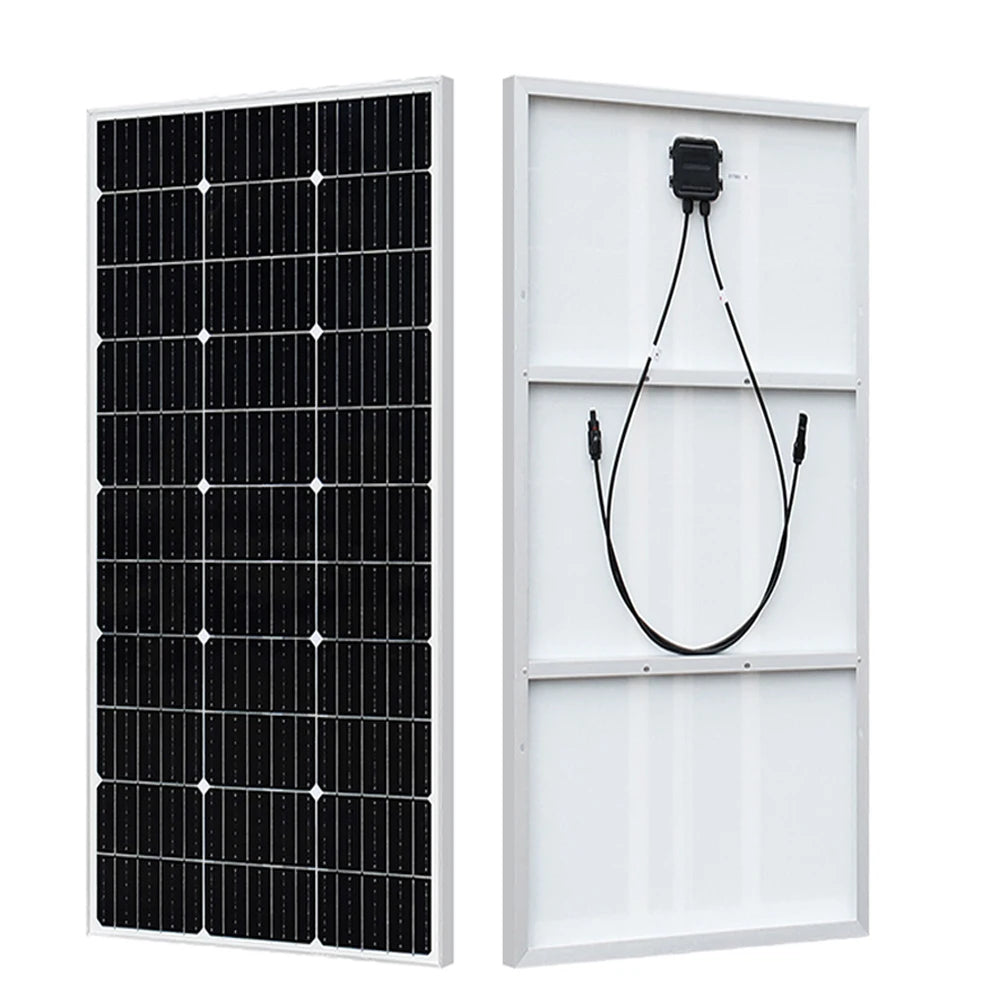 Lightweight solar panel module 100W 120W 150W cell aluminum frame for 12V or 24V 36V battery car home farm boat RV Camping Yacht