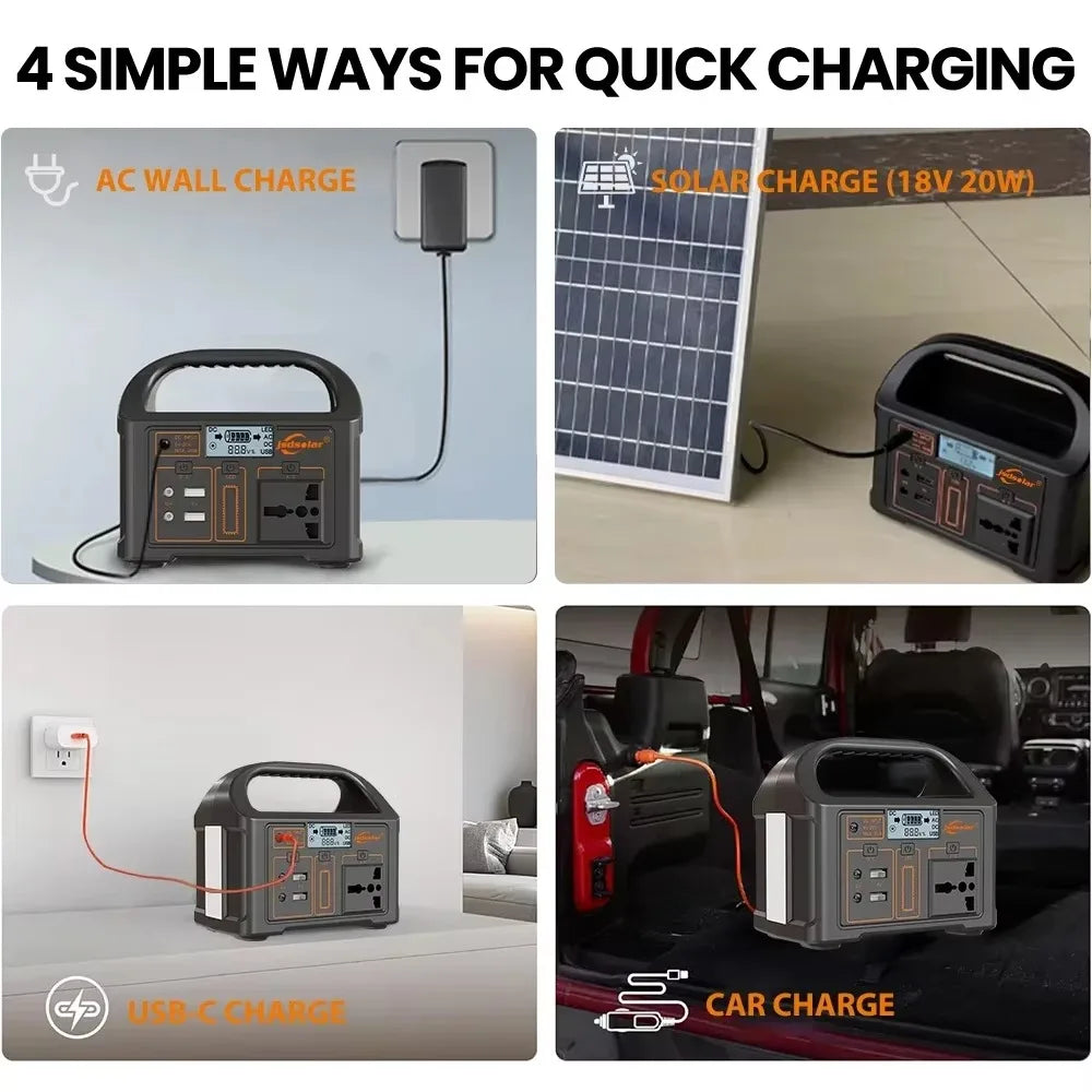 220V Outdoor Portable Mobile Power Supply 230 Wh 300W Power Station Generator LED First Aid Home Camping Computer Solar Charging