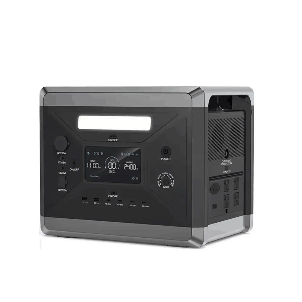 LiFePO4 Battery Q2501 Portable Power Station 2160WH With 2400W 4800W Peak AC Output Solar Generator for Garden Party
