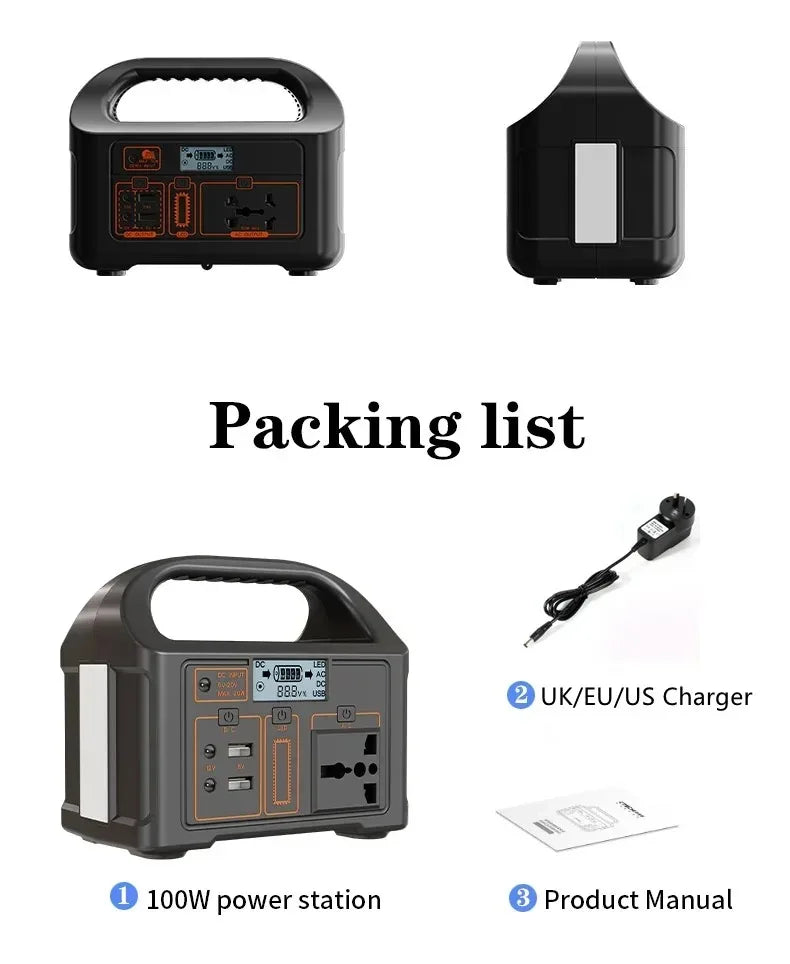 220V Outdoor Portable Mobile Power Supply 230 Wh 300W Power Station Generator LED First Aid Home Camping Computer Solar Charging