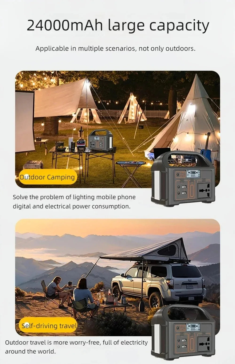 220V Outdoor Portable Mobile Power Supply 230 Wh 300W Power Station Generator LED First Aid Home Camping Computer Solar Charging