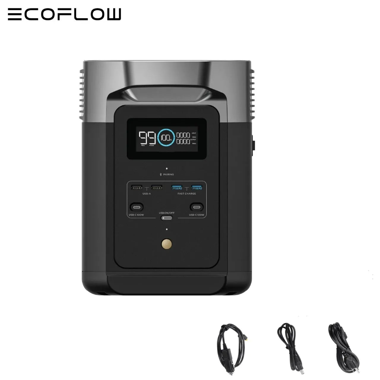 ECOFLOW Portable Power Station DELTA 2, 950Wh/1024Wh LiFePO4 (LFP) Battery, 1800W AC/100W USB-C Output, Solar Generator