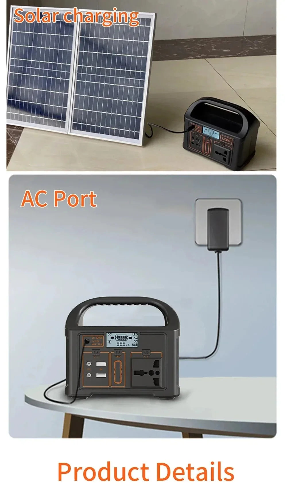 220V Outdoor Portable Mobile Power Supply 230 Wh 300W Power Station Generator LED First Aid Home Camping Computer Solar Charging
