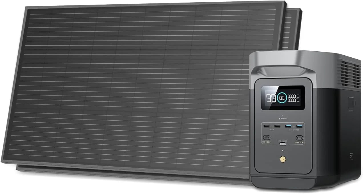 ECOFLOW Portable Power Station DELTA 2, 950Wh/1024Wh LiFePO4 (LFP) Battery, 1800W AC/100W USB-C Output, Solar Generator
