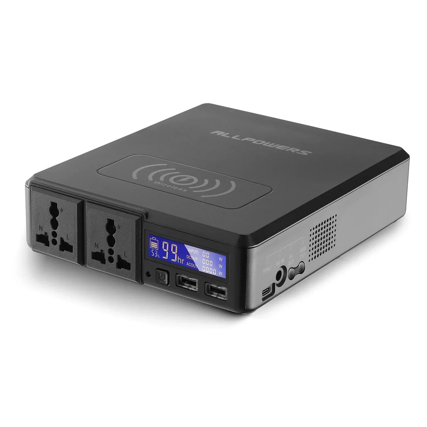 For ALLPOWERS Solar Powerbank 154Wh 41600mAh External Battery Charger, Powerstation 200W Portable Generator Emergency Power