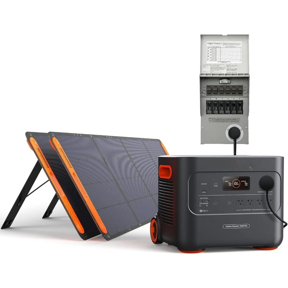 Solar Generator 3000 PRO 400W, 3024Wh Power Station with 2x200W Solar Panels, Fast Charging in 2.4 Hours, Intelligent BM