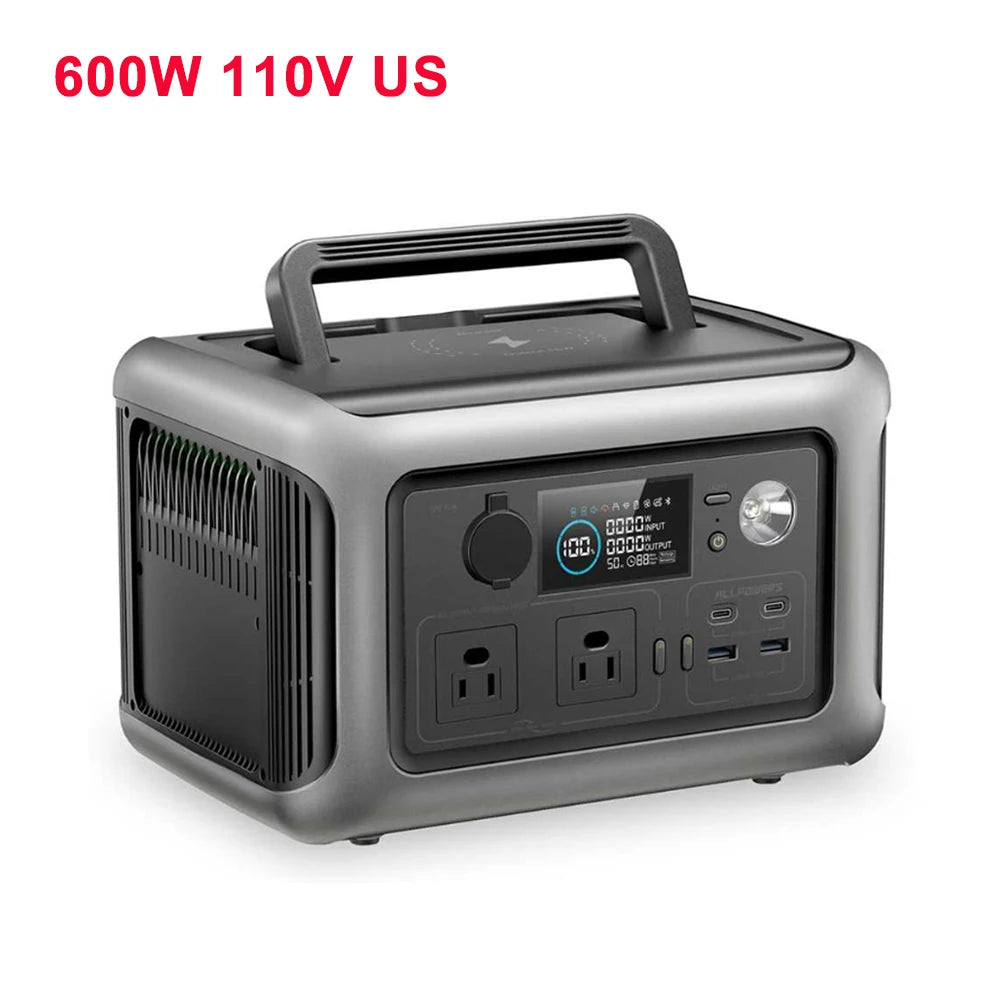 600W Portable Power Station 110V 220V Solar Generator 299Wh LiFePO4 Power Bank UPS Power Supply For Home Outdoor Camping Energy