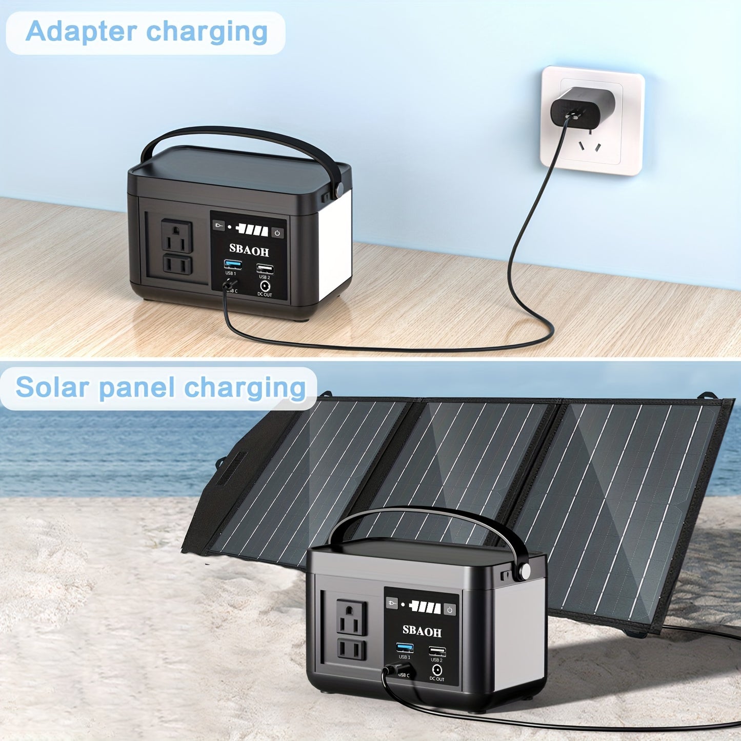 Portable Power Station P86,88.8Wh LiFePo4 Battery,with 120W AC Outputs, Solar Generator For Travel And Camping