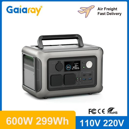 600W Portable Power Station 110V 220V Solar Generator 299Wh LiFePO4 Power Bank UPS Power Supply For Home Outdoor Camping Energy