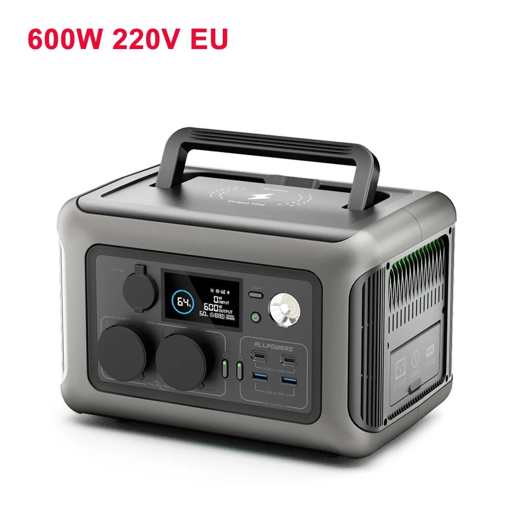 600W Portable Power Station 110V 220V Solar Generator 299Wh LiFePO4 Power Bank UPS Power Supply For Home Outdoor Camping Energy