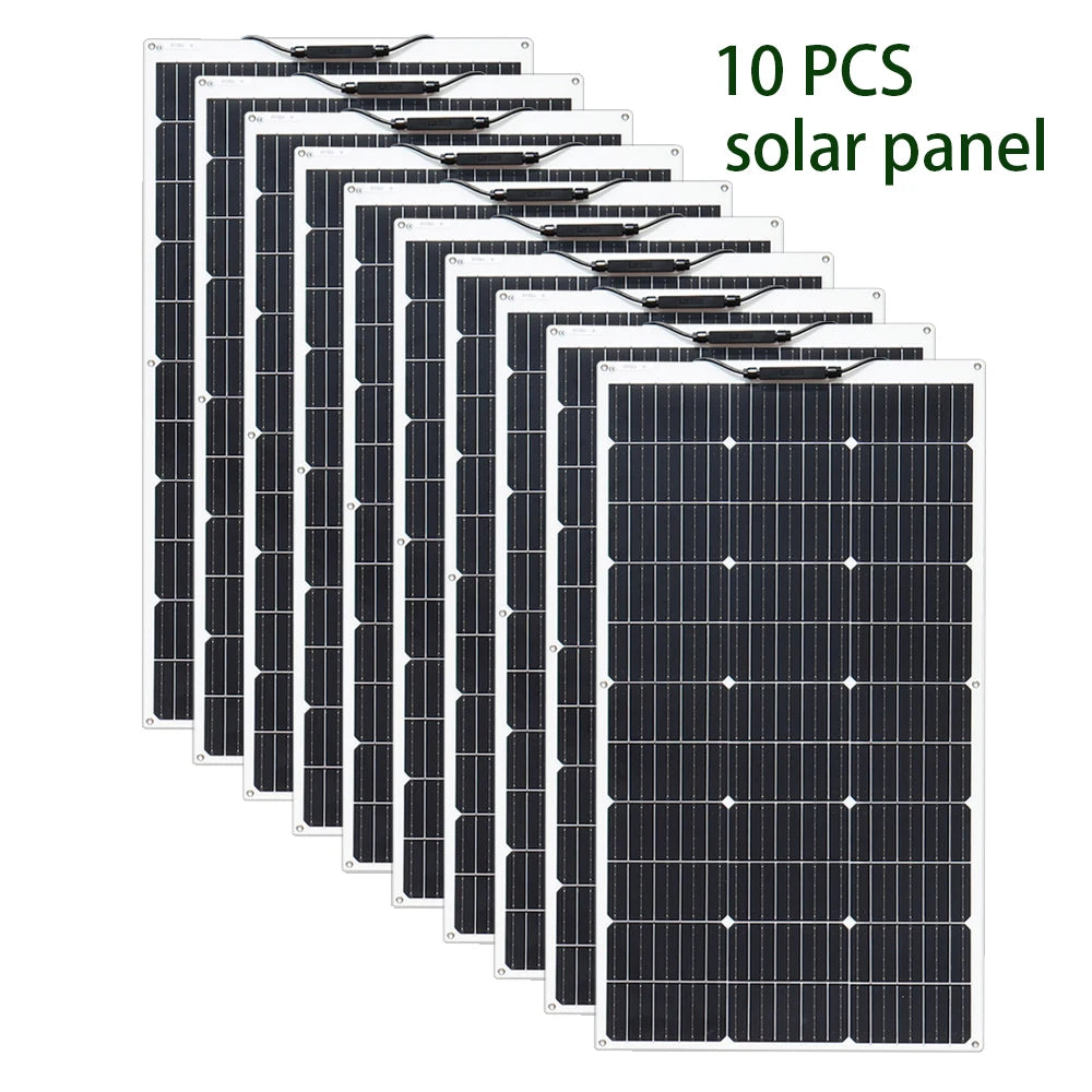 100 watt solar panel Flexible 2Pcs 4Pcs 10Pcs Monocrystalline Cell 1000W 600W 400W 200W 120W Solarpanel for 12V 24 Volt Battery