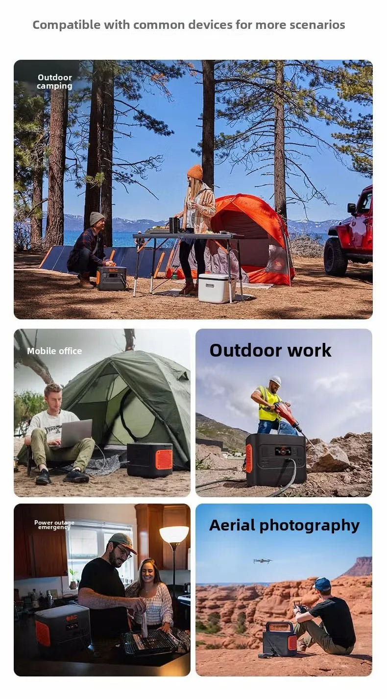 Portable Outdoor Power Supply, Lithium Battery, Fast Charging, 1000W, 2000Pro, 3000W