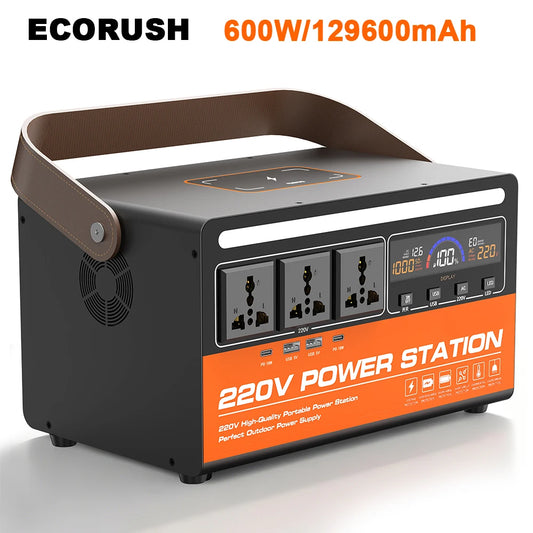 Mobile power 600W Portable Power Station 220V AC Output Multi-purpose for Office Home Backup Emergency Powerbank Outdoor Camping