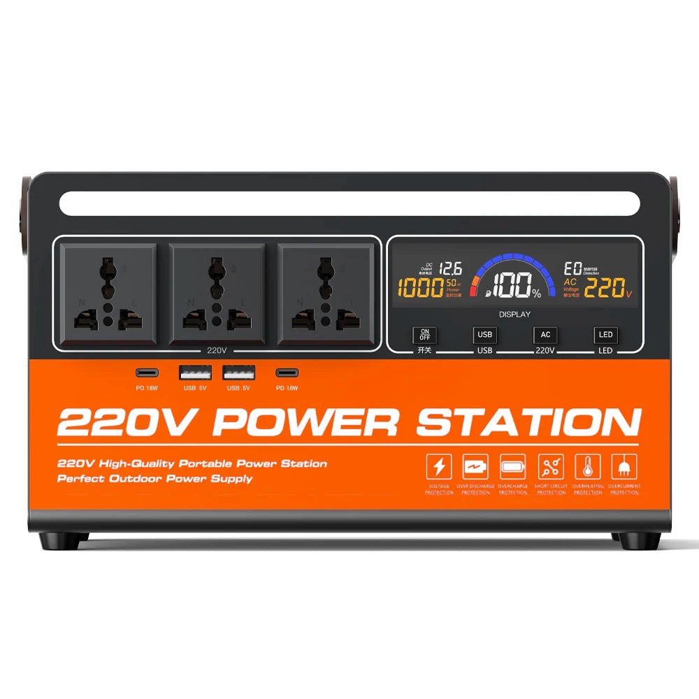 Mobile power 600W Portable Power Station 220V AC Output Multi-purpose for Office Home Backup Emergency Powerbank Outdoor Camping