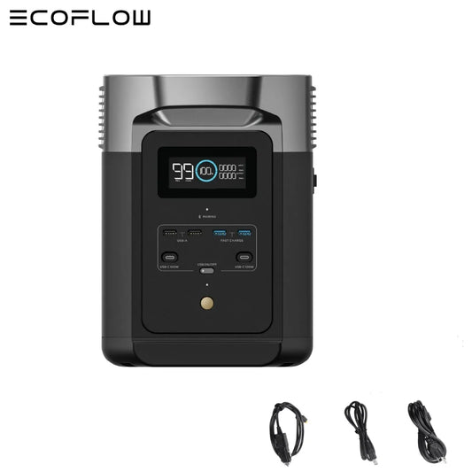 ECOFLOW Portable Power Station DELTA 2, 950Wh/1024Wh LiFePO4 (LFP) Battery, 1800W AC/100W USB-C Output, Solar Generator