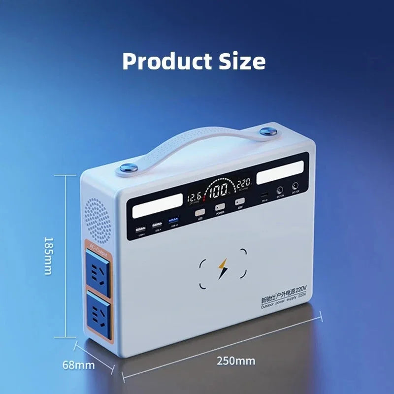 300W Portable Power Station 81000mAh 220V Solar Generator USB DC Wireless Mobile External Spare Battery for Outdoor Camping RV