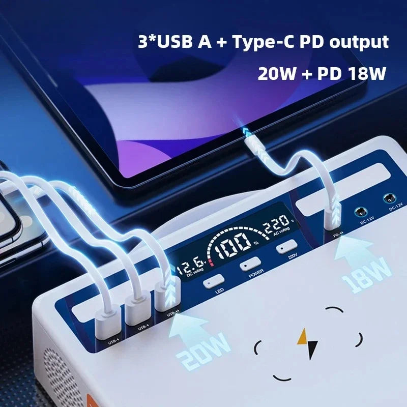 300W Portable Power Station 81000mAh 220V Solar Generator USB DC Wireless Mobile External Spare Battery for Outdoor Camping RV