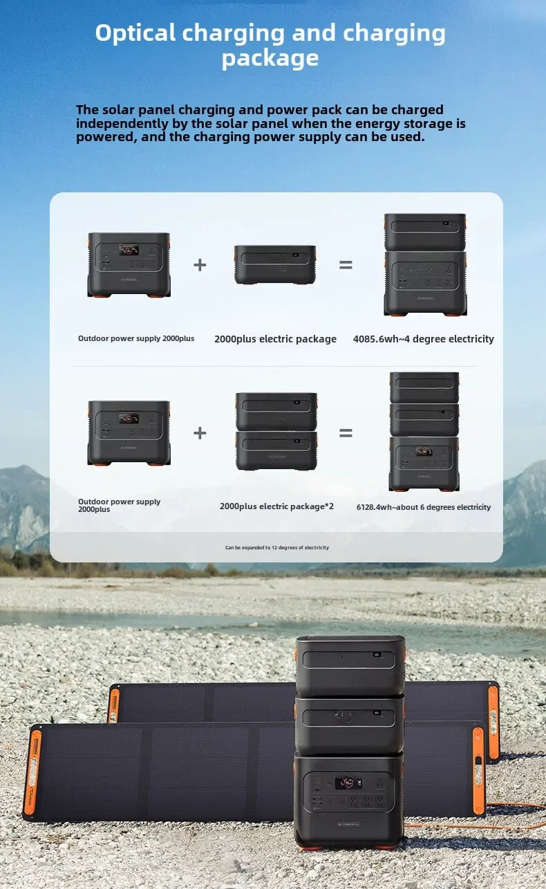 Portable Outdoor Power Supply, Lithium Battery, Fast Charging, 1000W, 2000Pro, 3000W