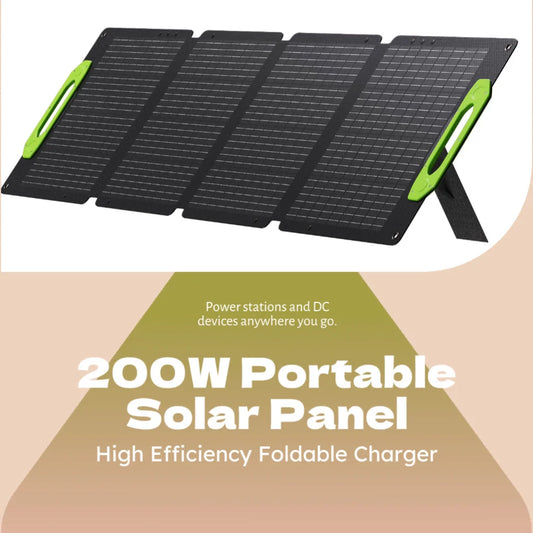 200W Portable Solar Panel for Power Station & DC Devices 200 Watt 23% High Efficiency Foldable Solar Charger Panel